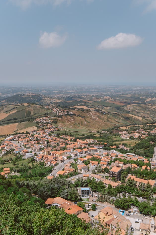 view from citta de san marino over the countryside