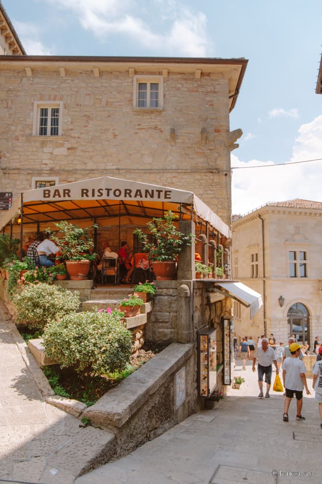 one of the old stone strees in citta de san marino