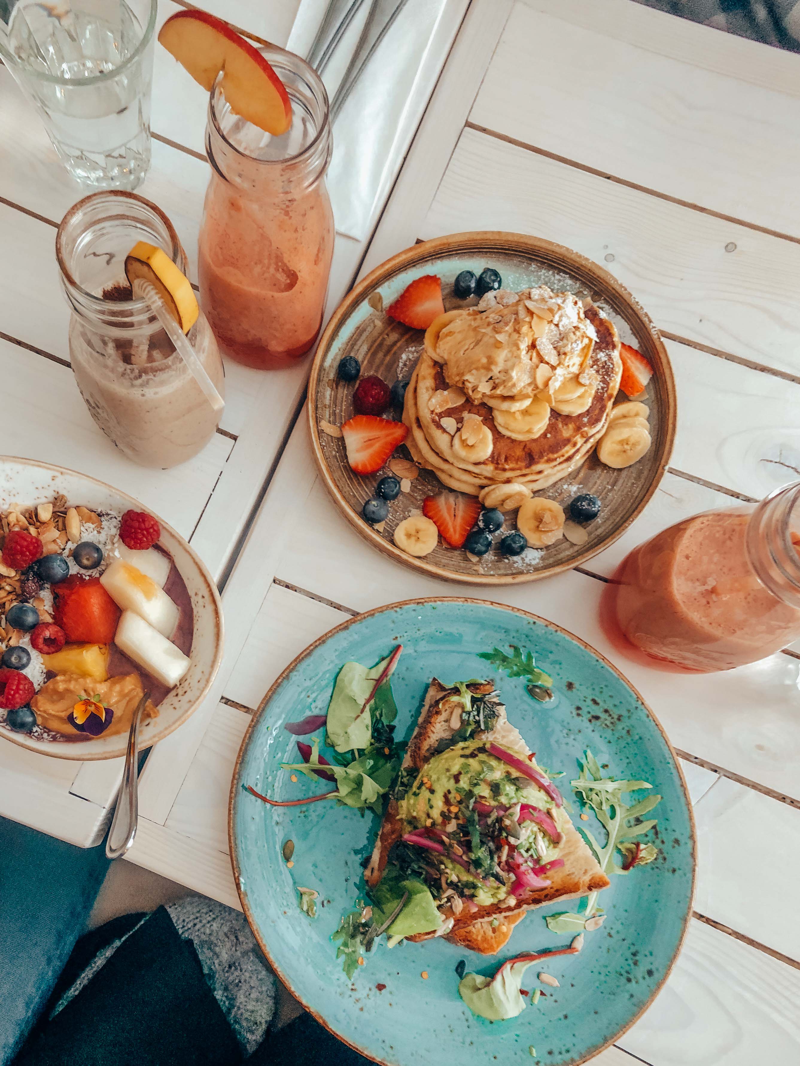 Stockholm Brunch Club pancakes and avocado toast