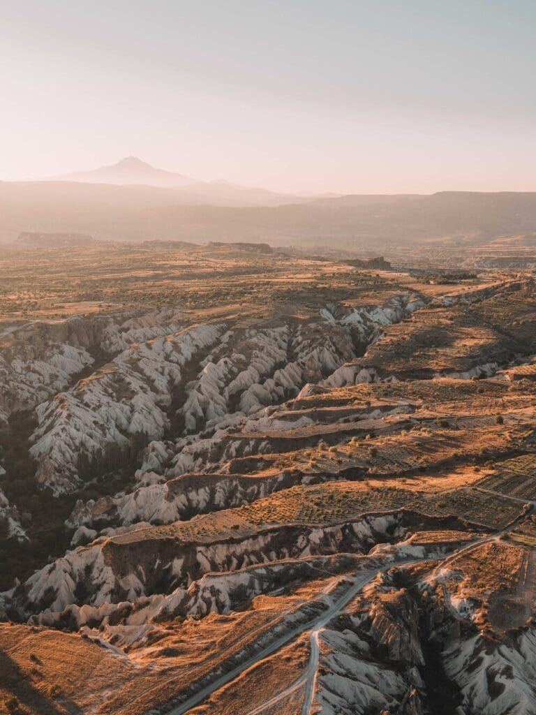 Hot air balloons in cappadocia view