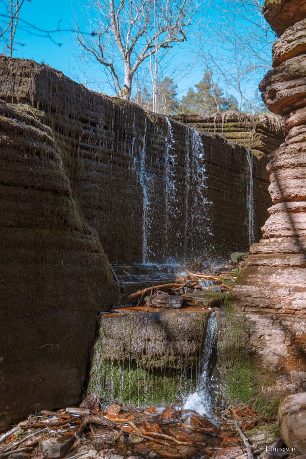 Martorpsfallet waterfall in spring