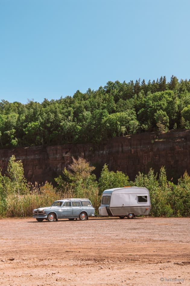 camper van by kinnekulle stenbrott sweden