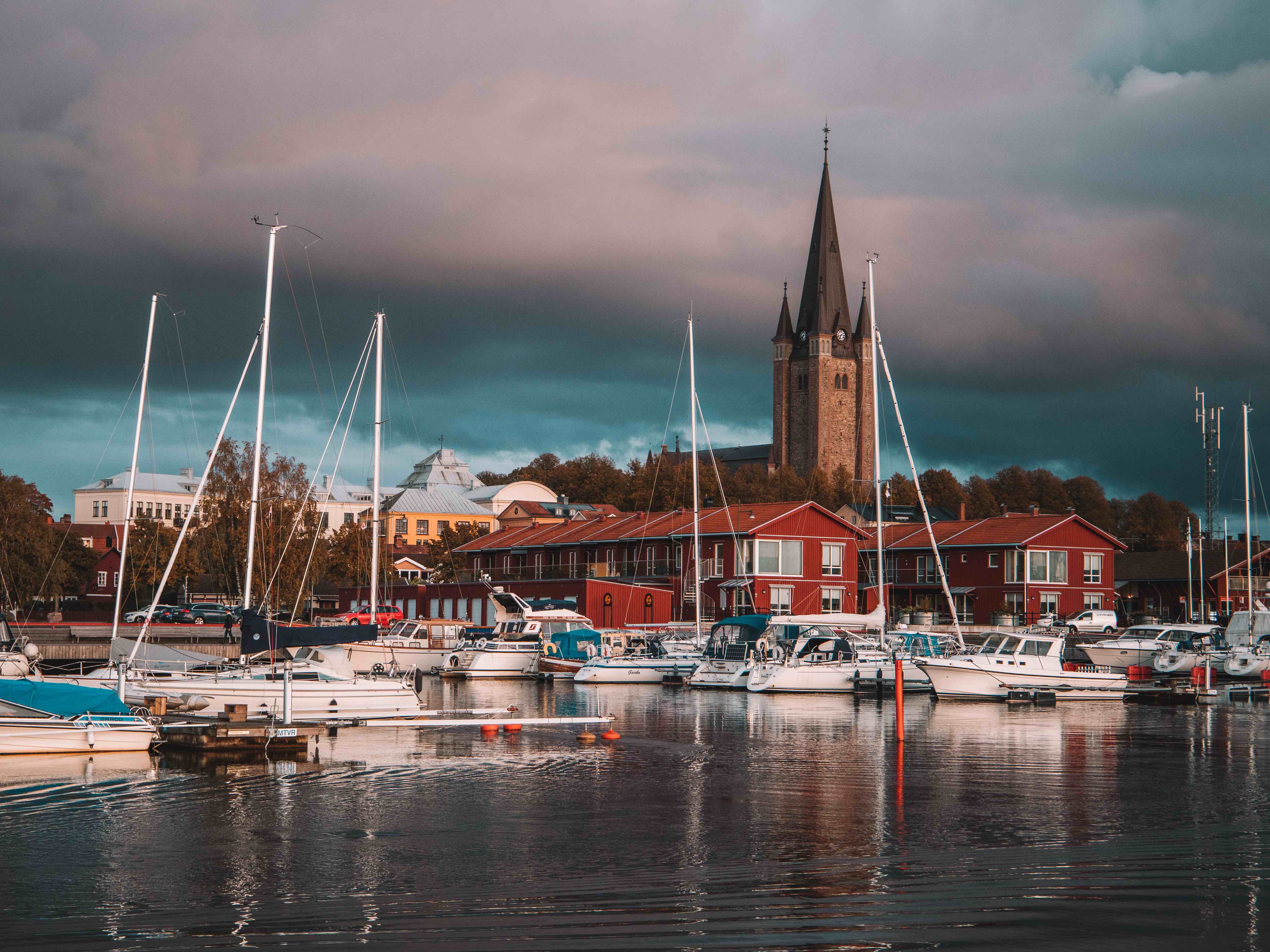 mariestad sweden at sunset