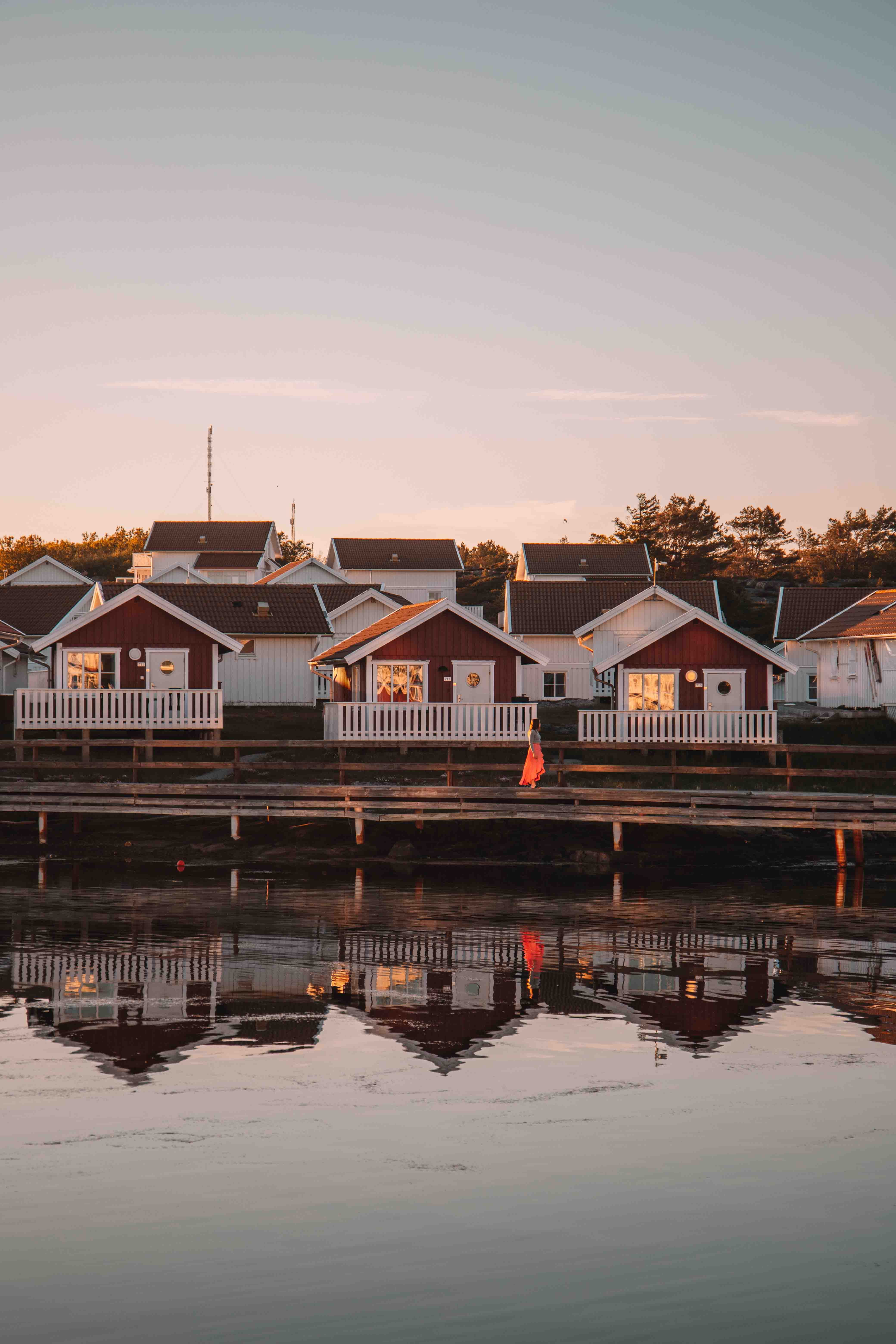 tanumstrand spa harbour sunset