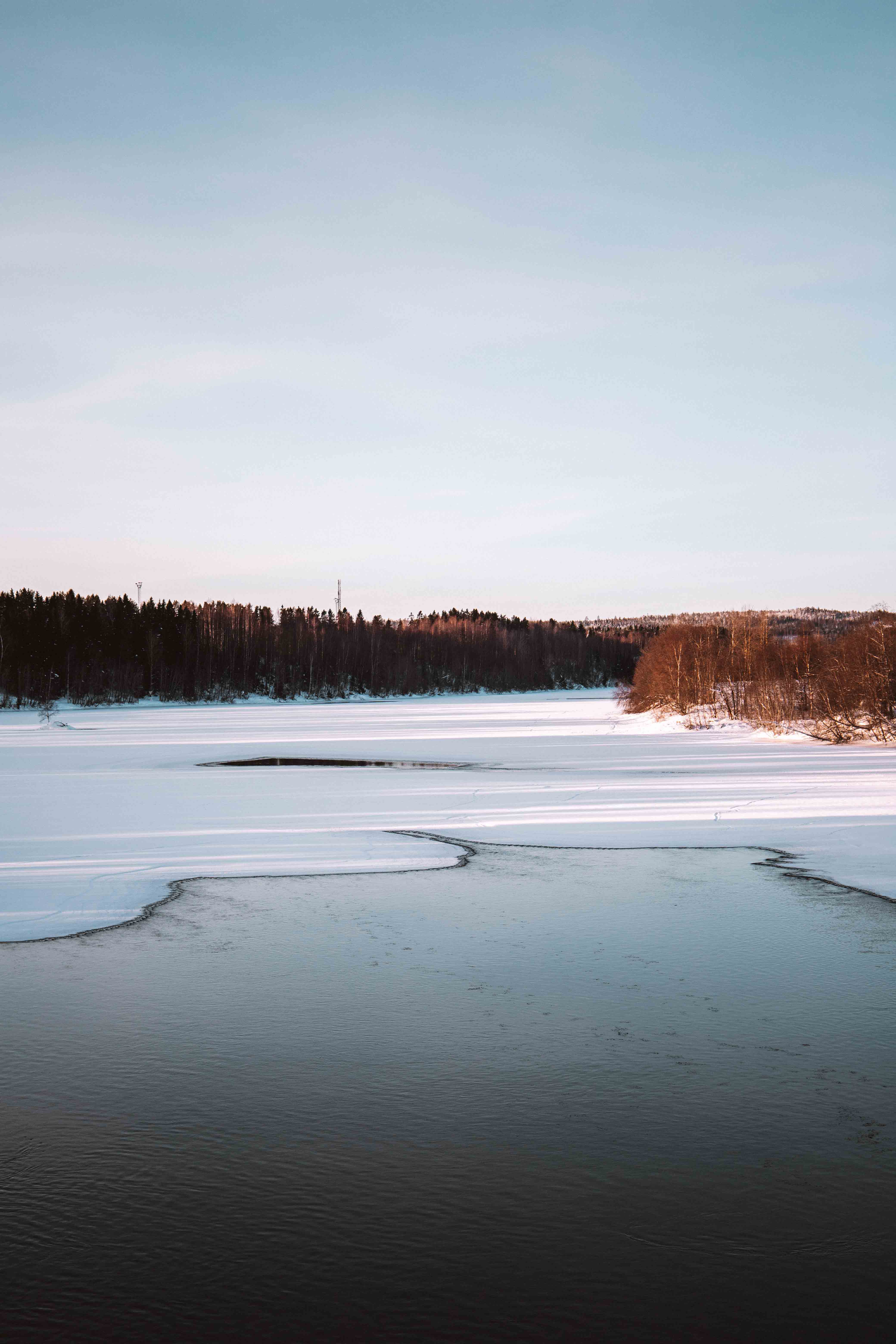 ume älv river valley walk winter