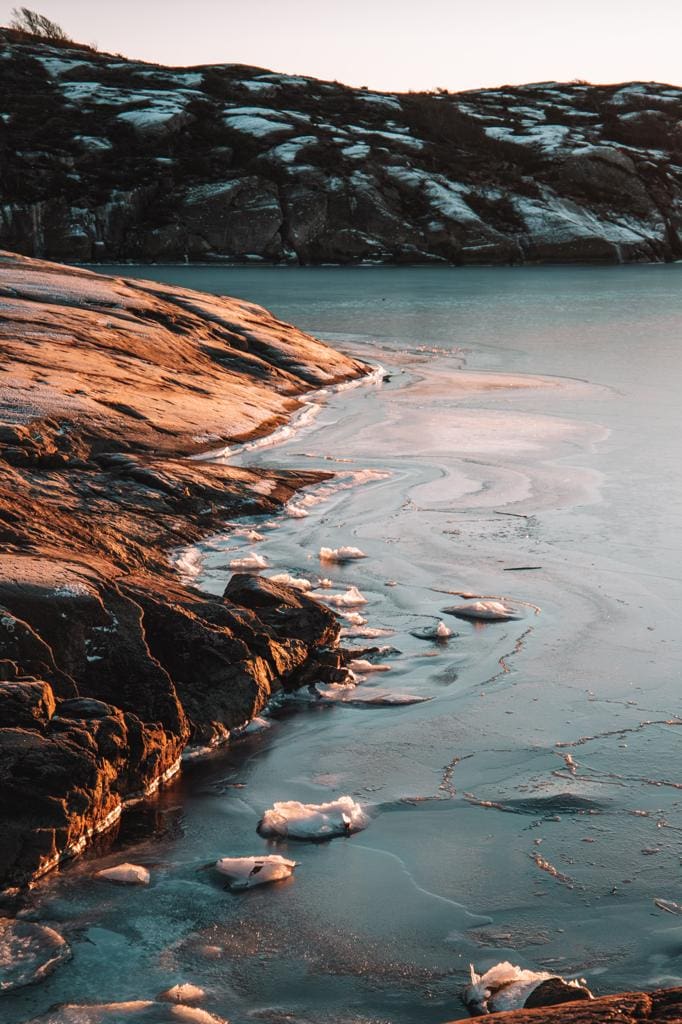 frozen ice sweden in winter