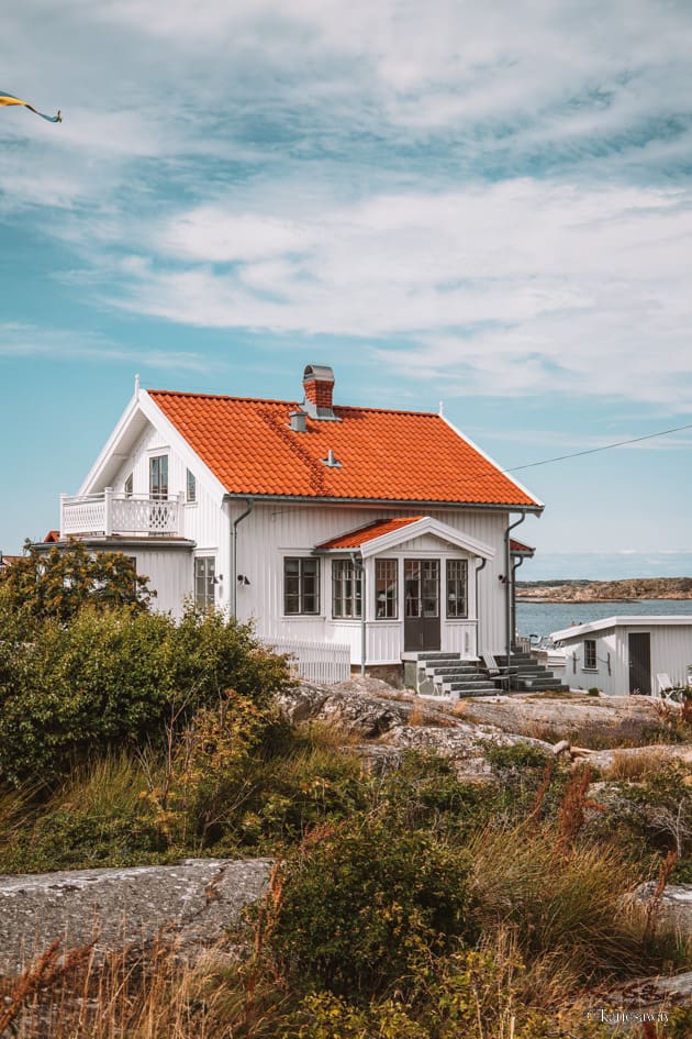 Wooden white house on Käringön Sweden