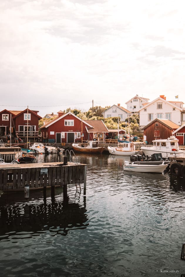 Käringön Harbour at sunset