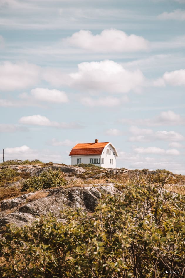 White house on a hill on käringön