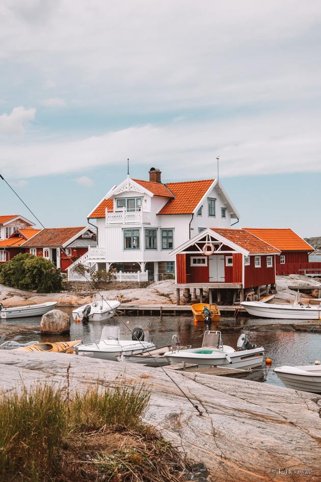 wooden red house west sweden archipelago