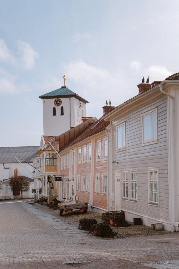 wooden houses in the main square on Marstrand sweden