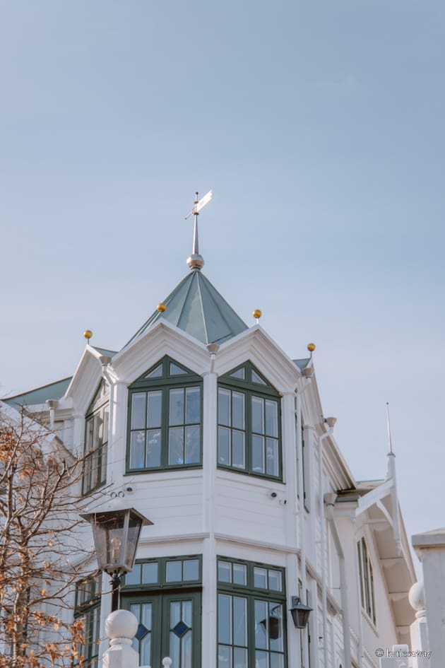 White house with a turret on Marstrand island