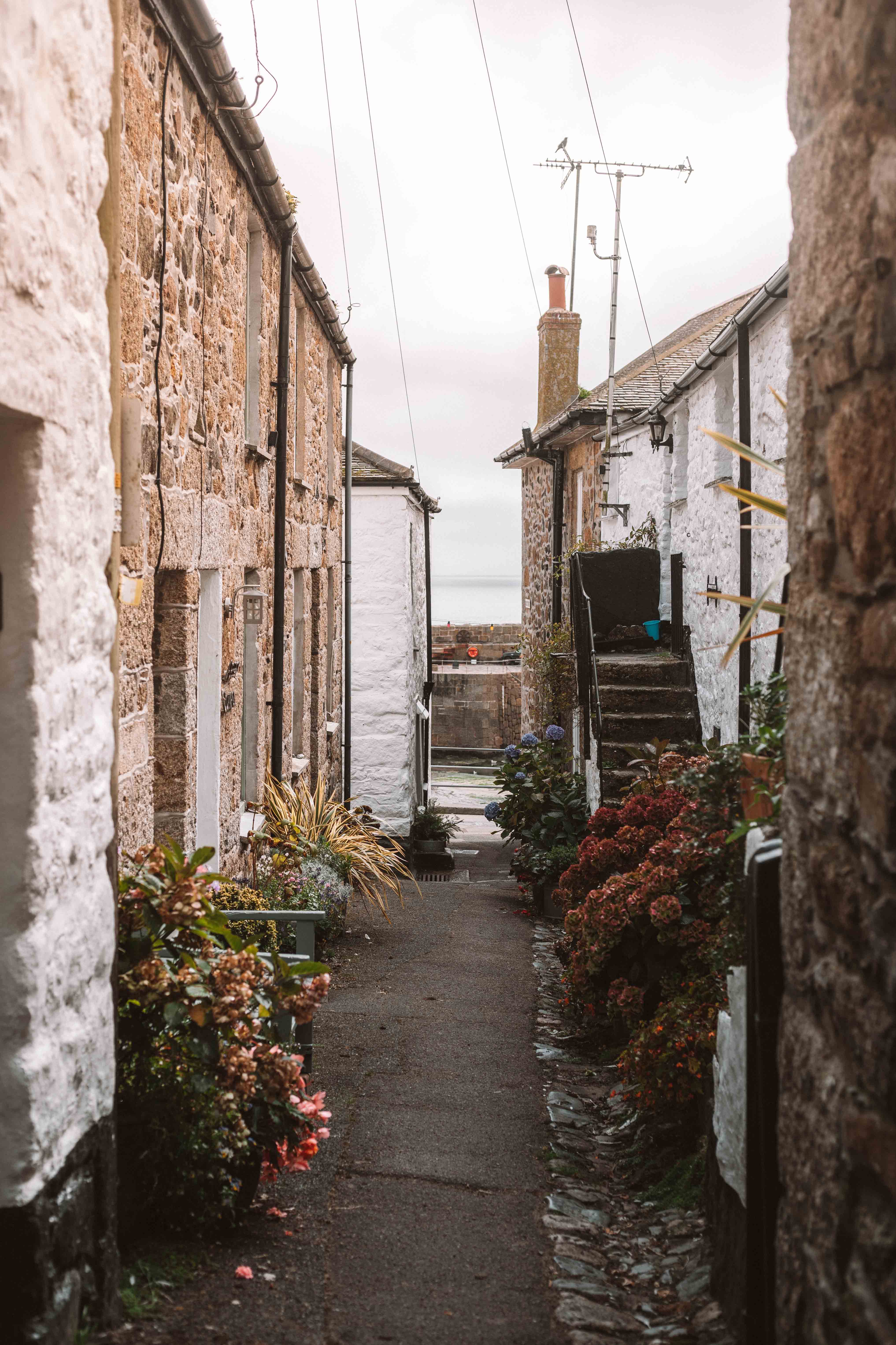 Small alleyway in Mousehole village, Cornwall