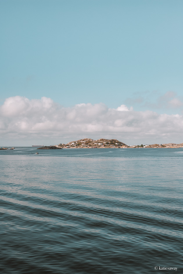 small uninhabited islands and a lighthouse in the gothenburg archipelago from the viewpoint of a ferry