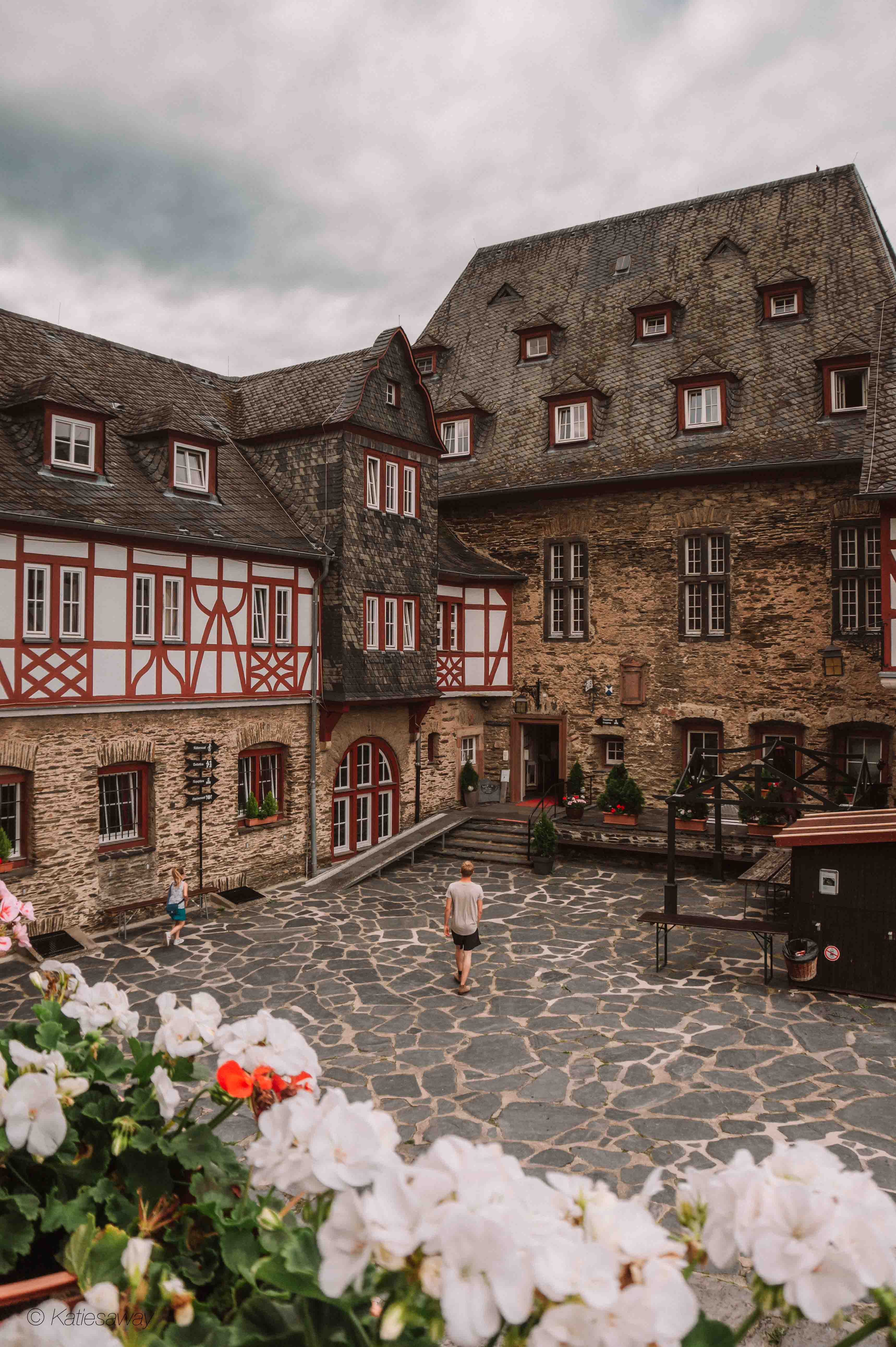 courtyard of burg stahleck, bacharach