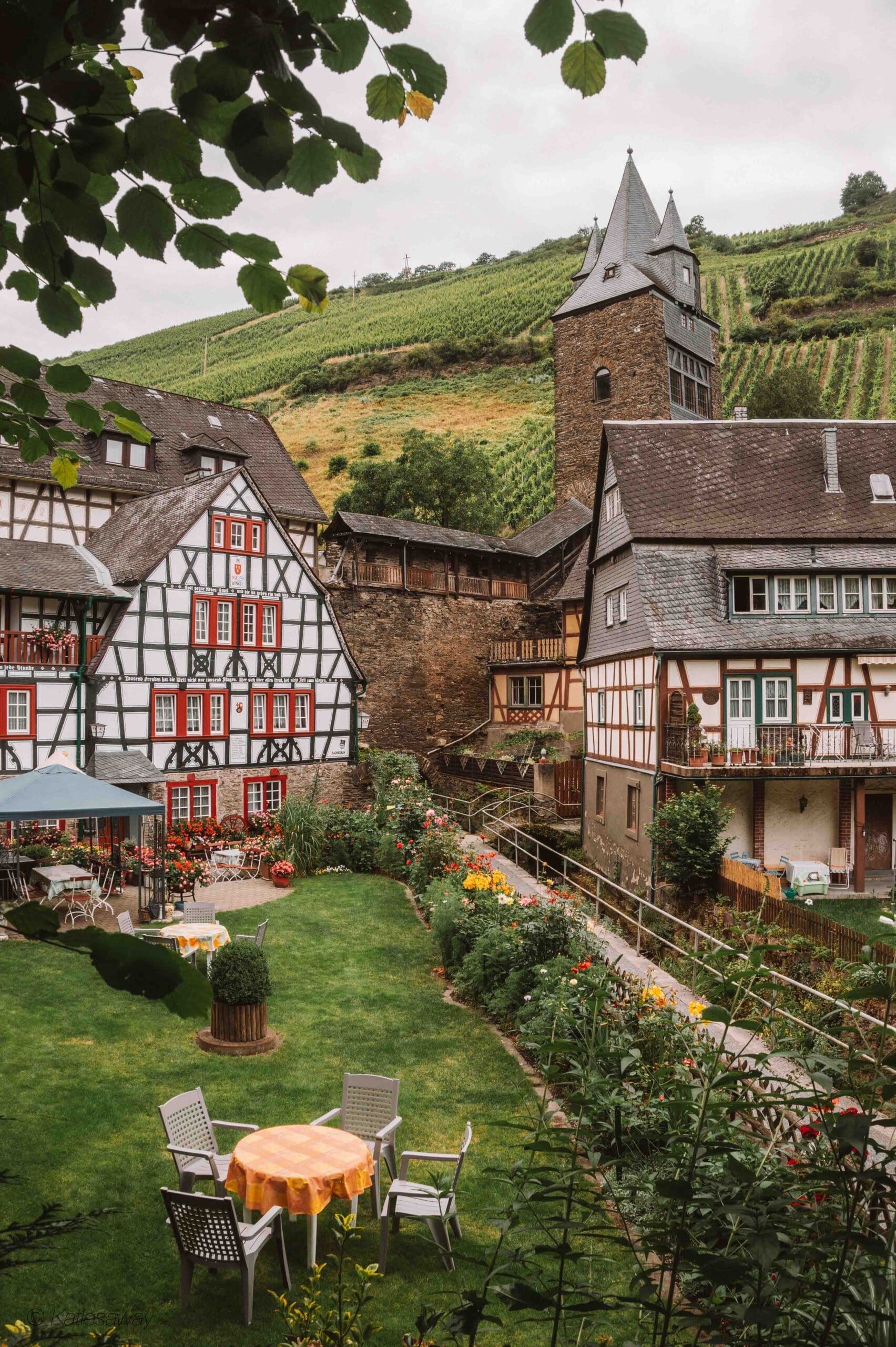 pretty garden in bacharach, germany