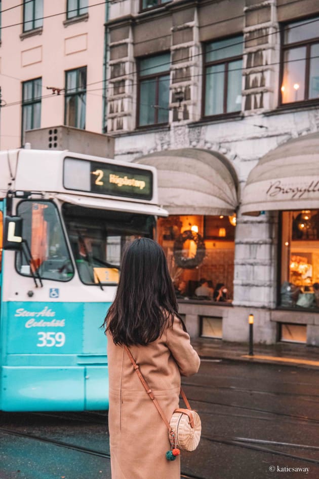 gothenburg tram and girl