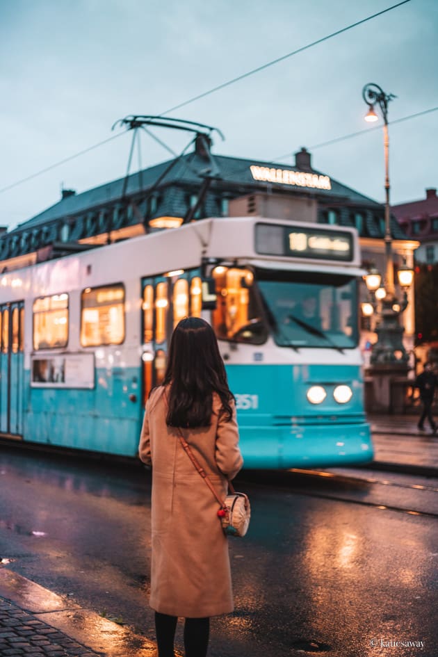 gothenburg tram and girl