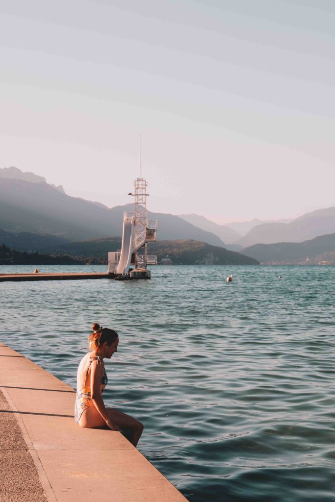 swimming in lake annecy