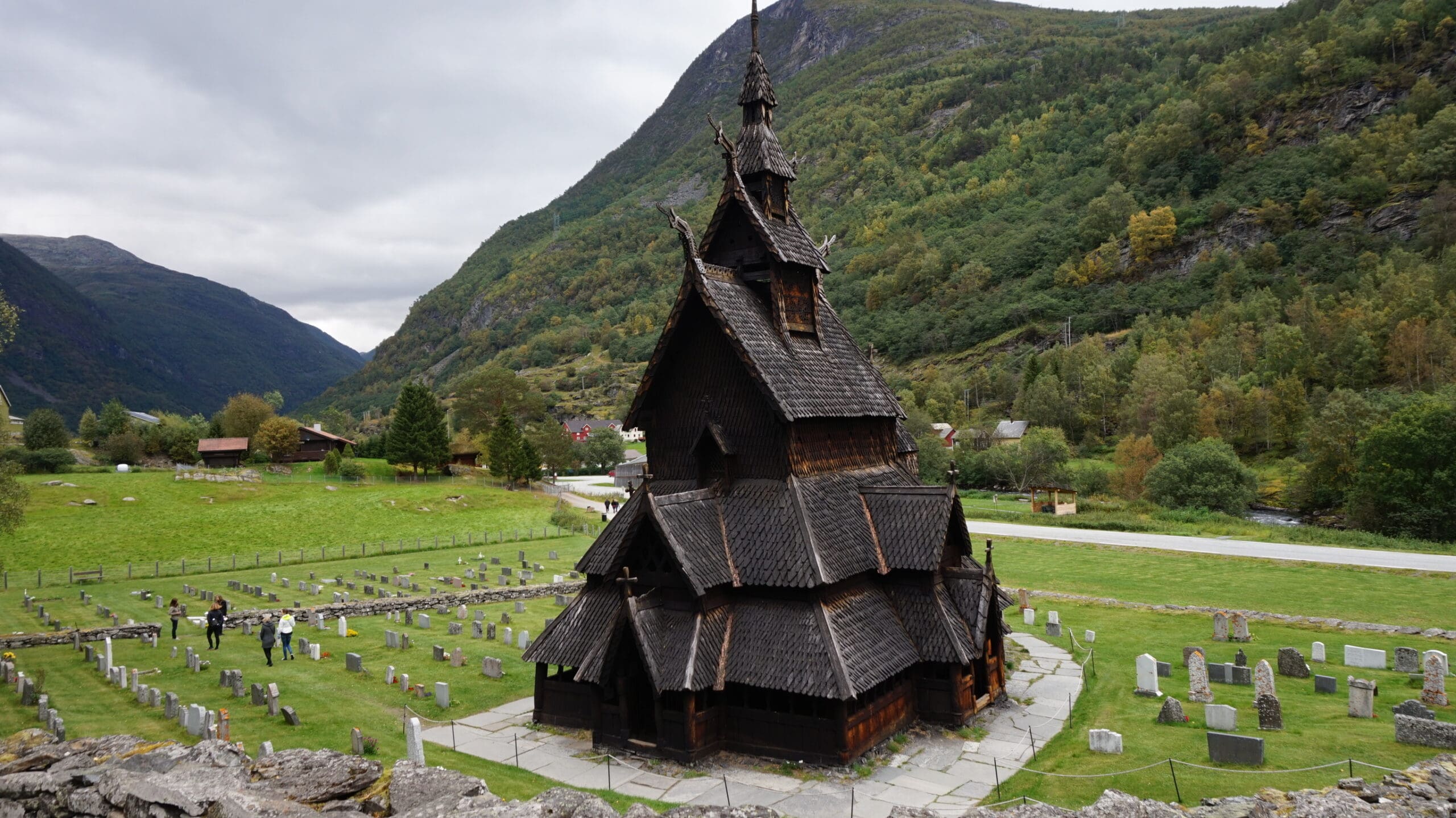 borgund stave church autumn in norway