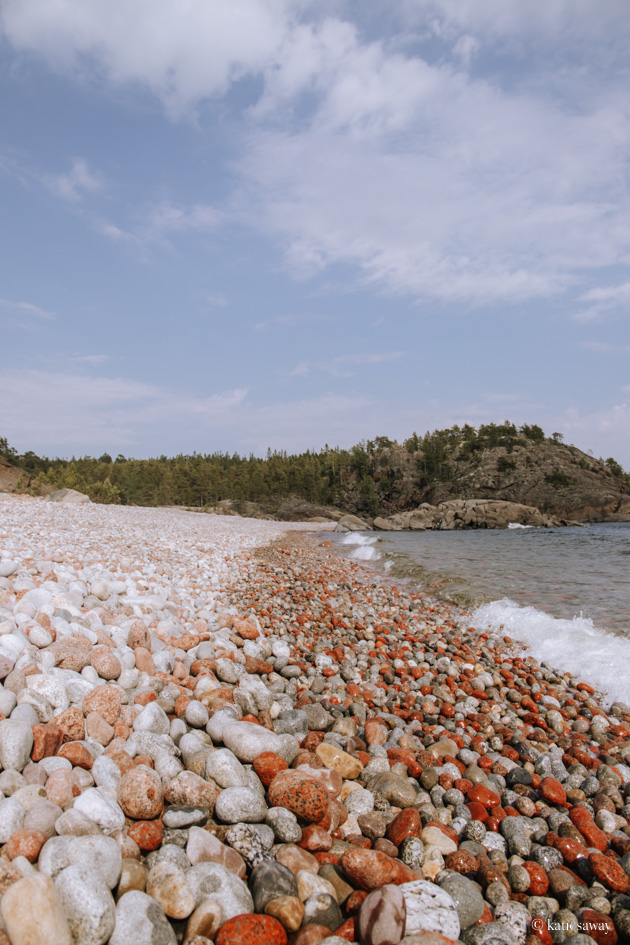 the round rocks on storviken beach on trysunda island