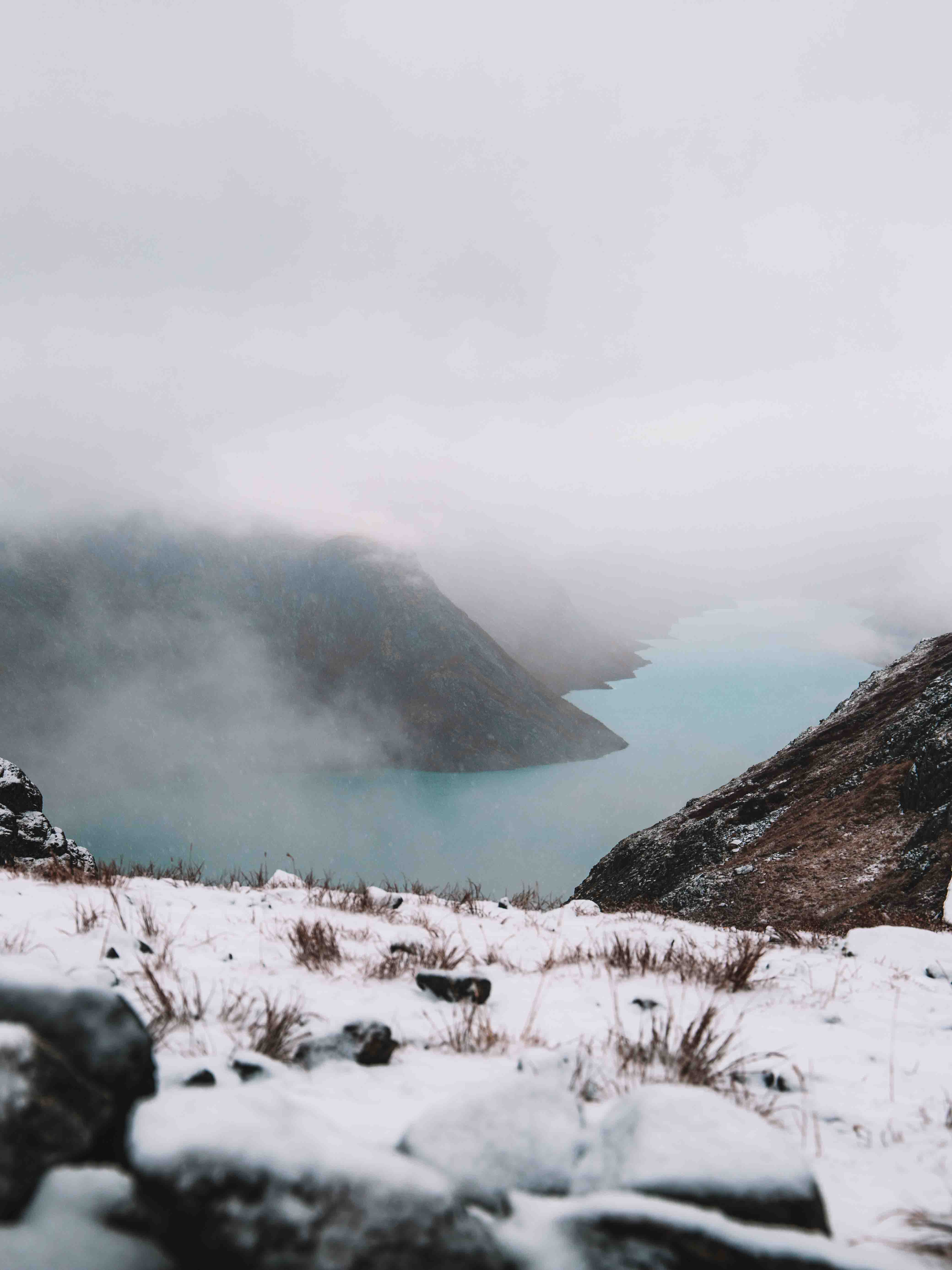 besseggen view in the snow