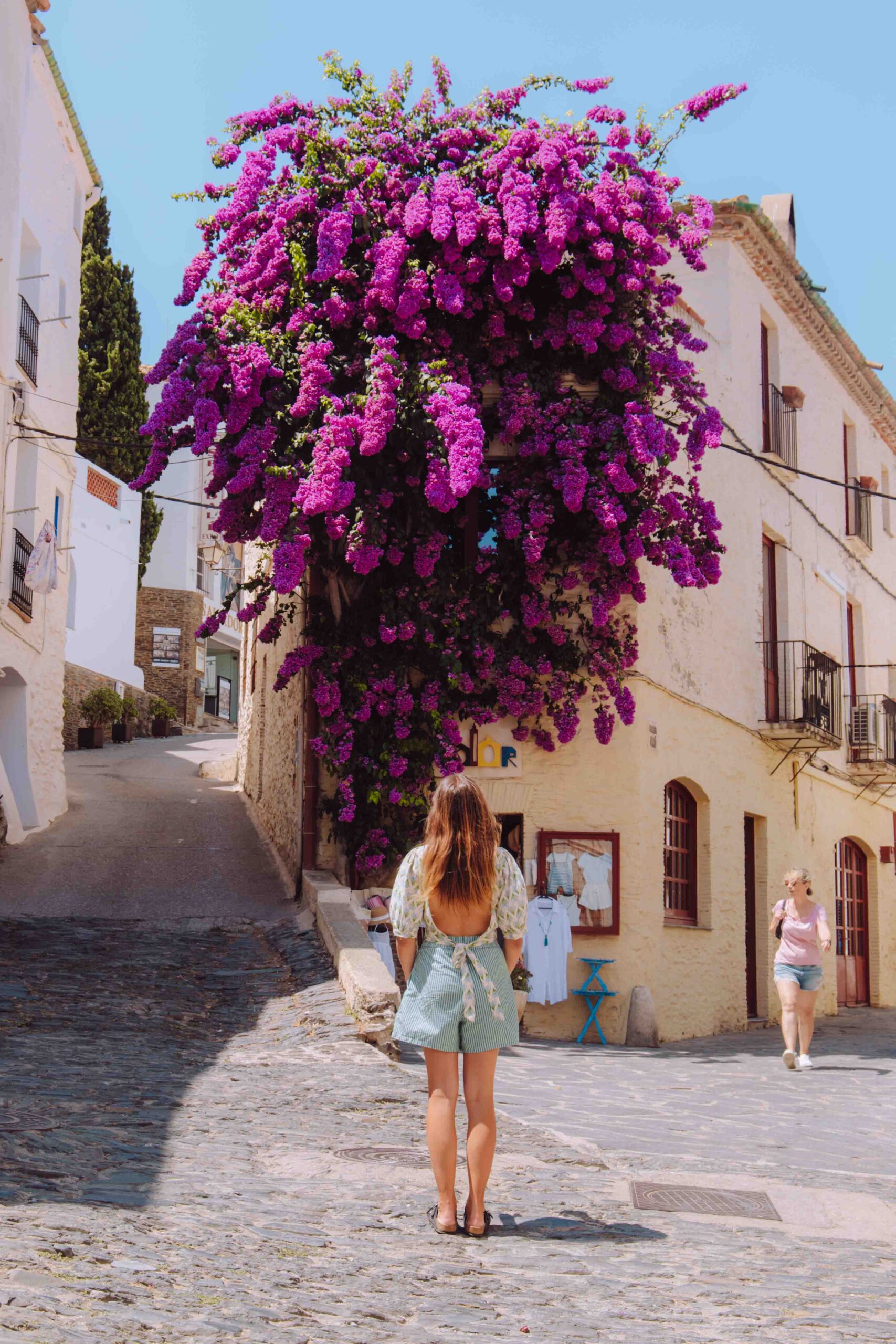 girl in street in cadaques spain