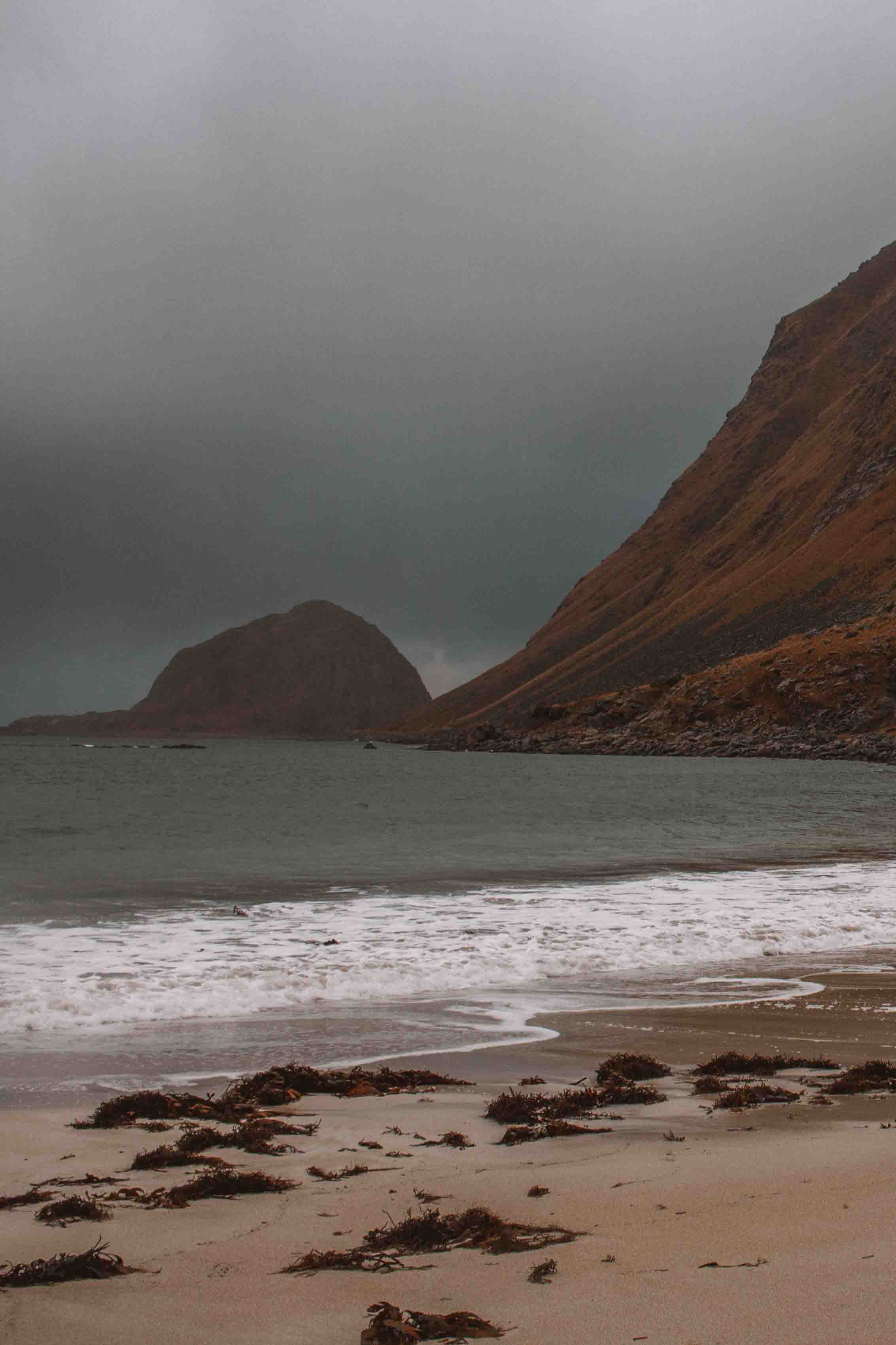 haukland beach during a moody day