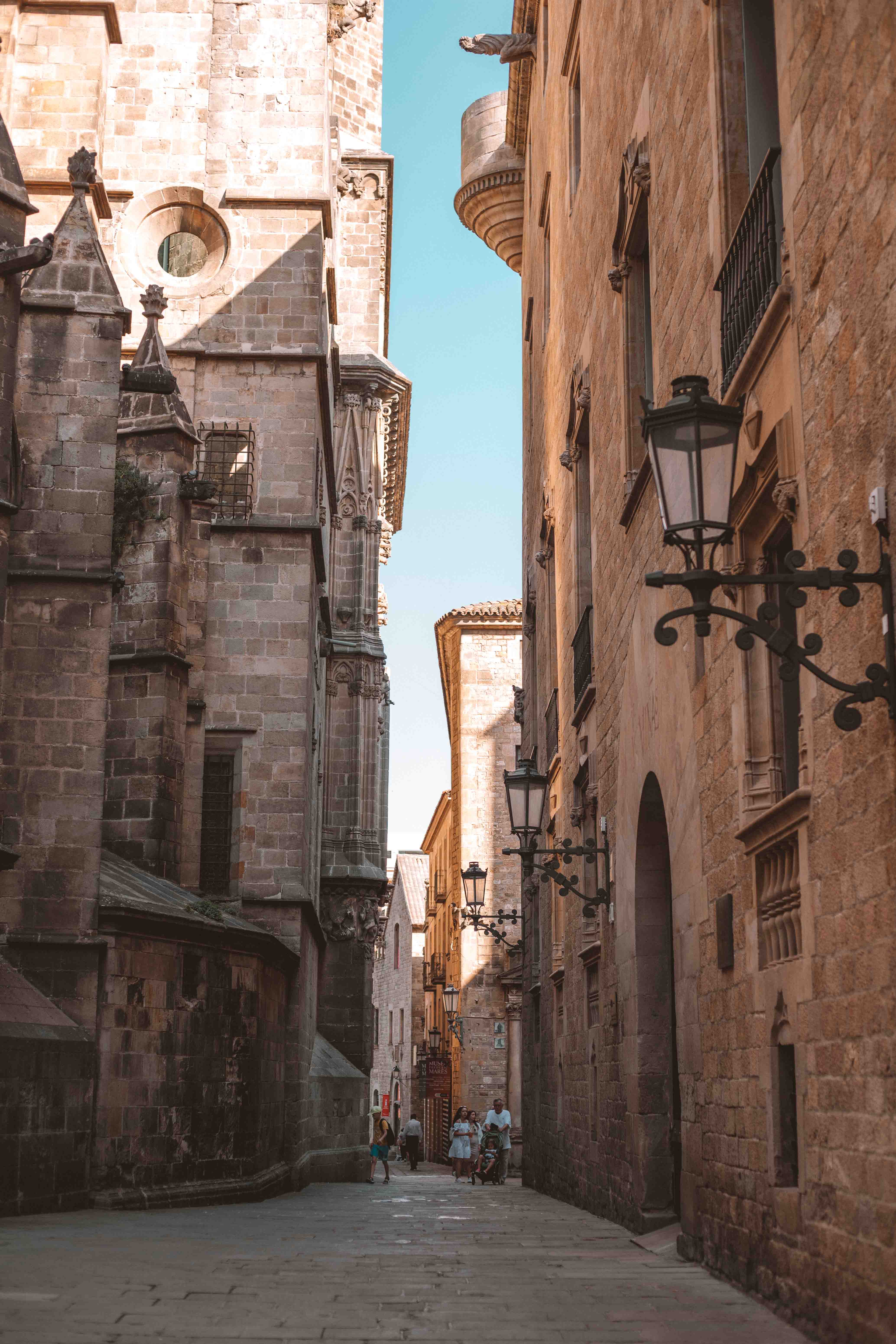 Empty street in Barcelonas gothic quarter