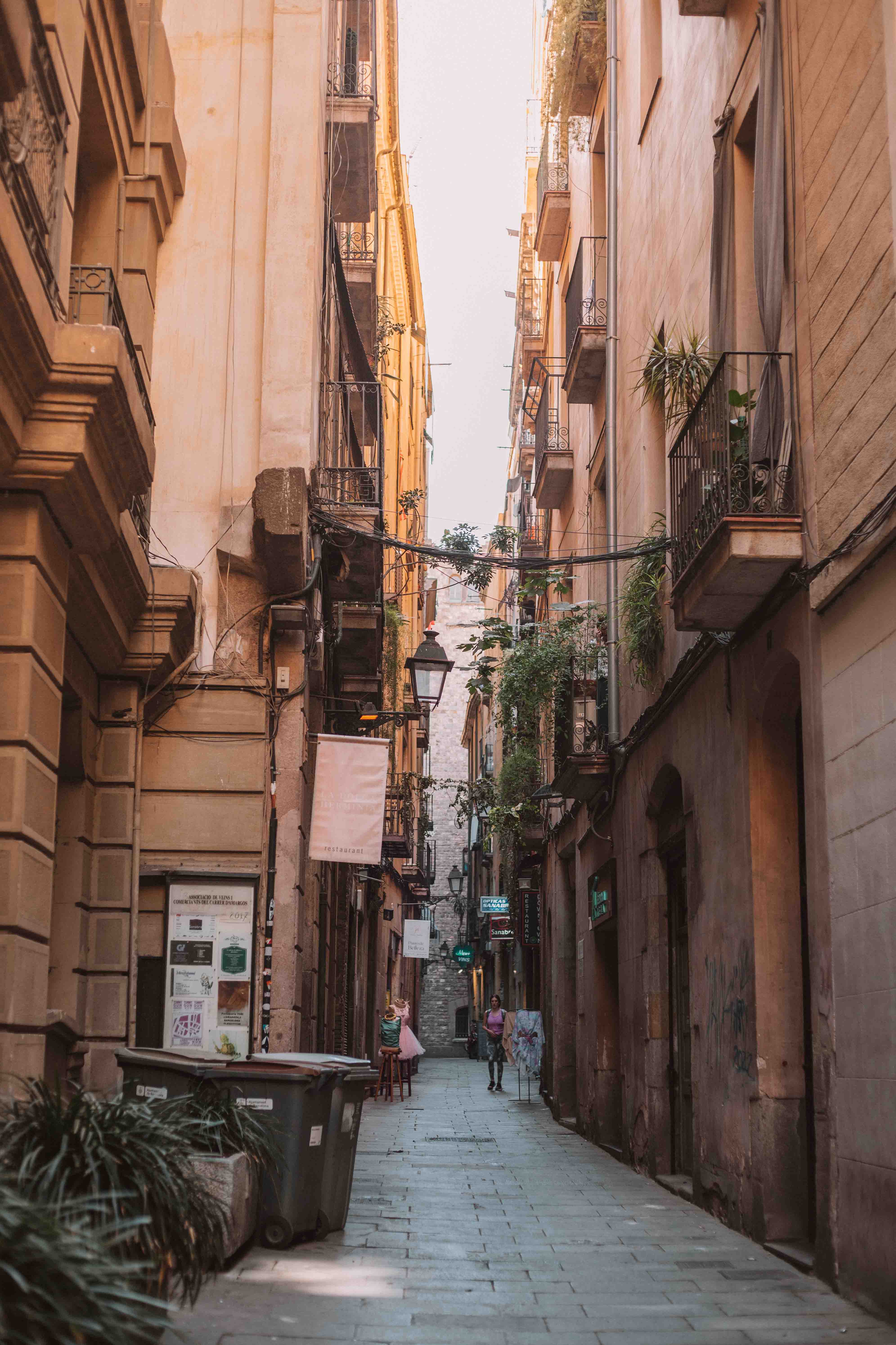 empty street in Barcelona's gothic quarter