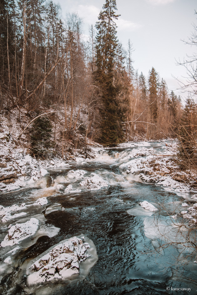 lysaker river oslo in winter covered in snow