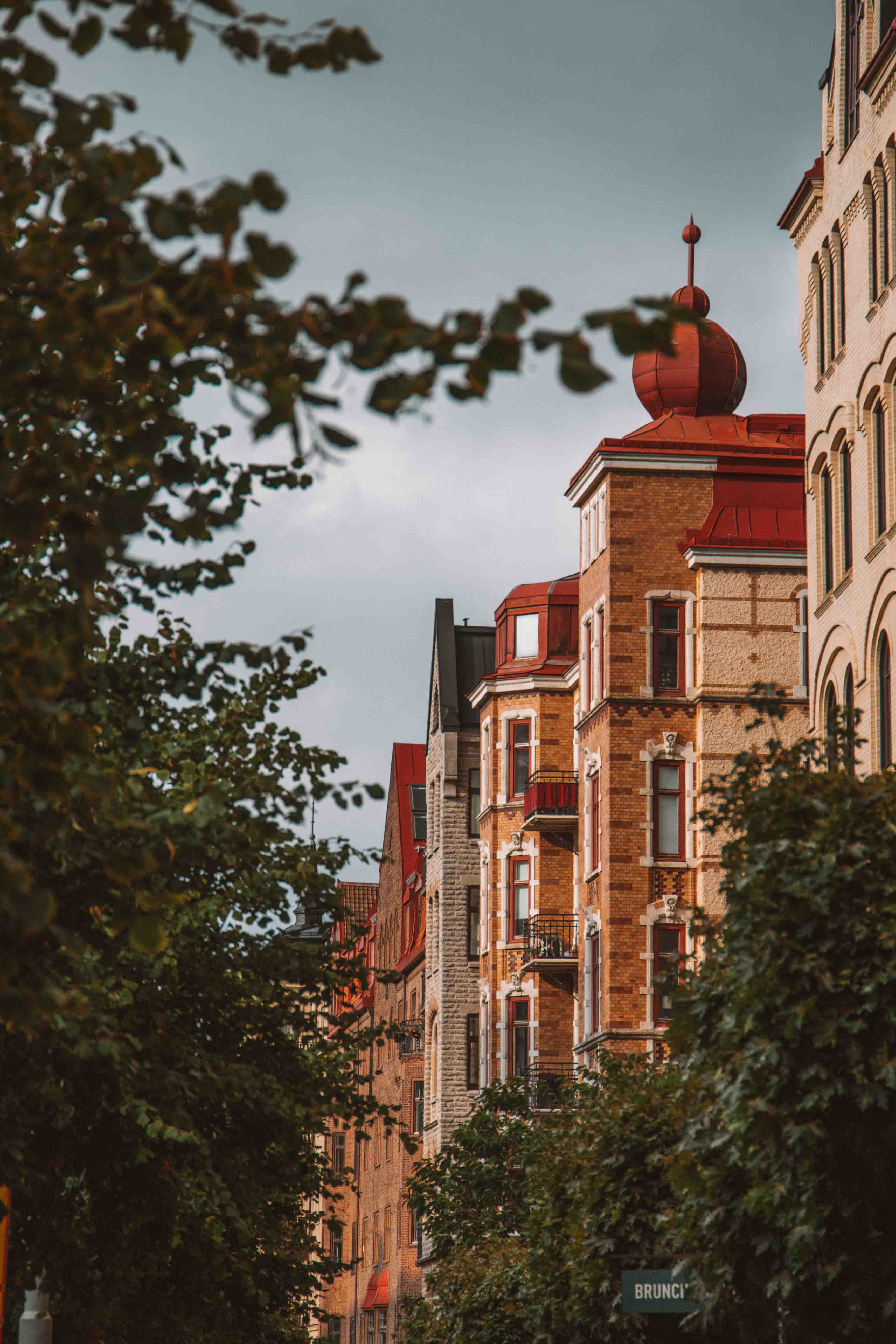 5 buildings in gothenburg hidden behind a tree