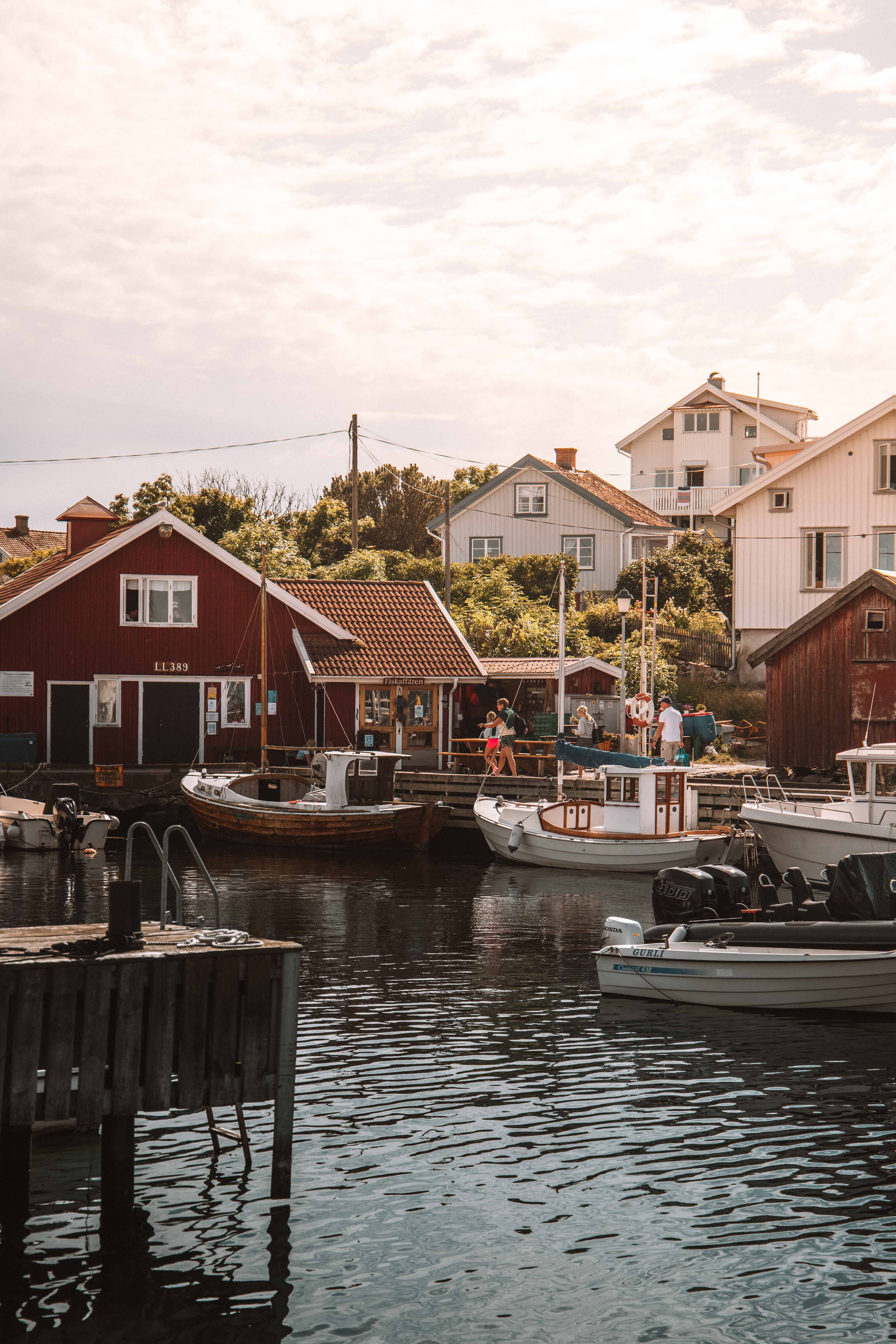 käringön harbour at sunset