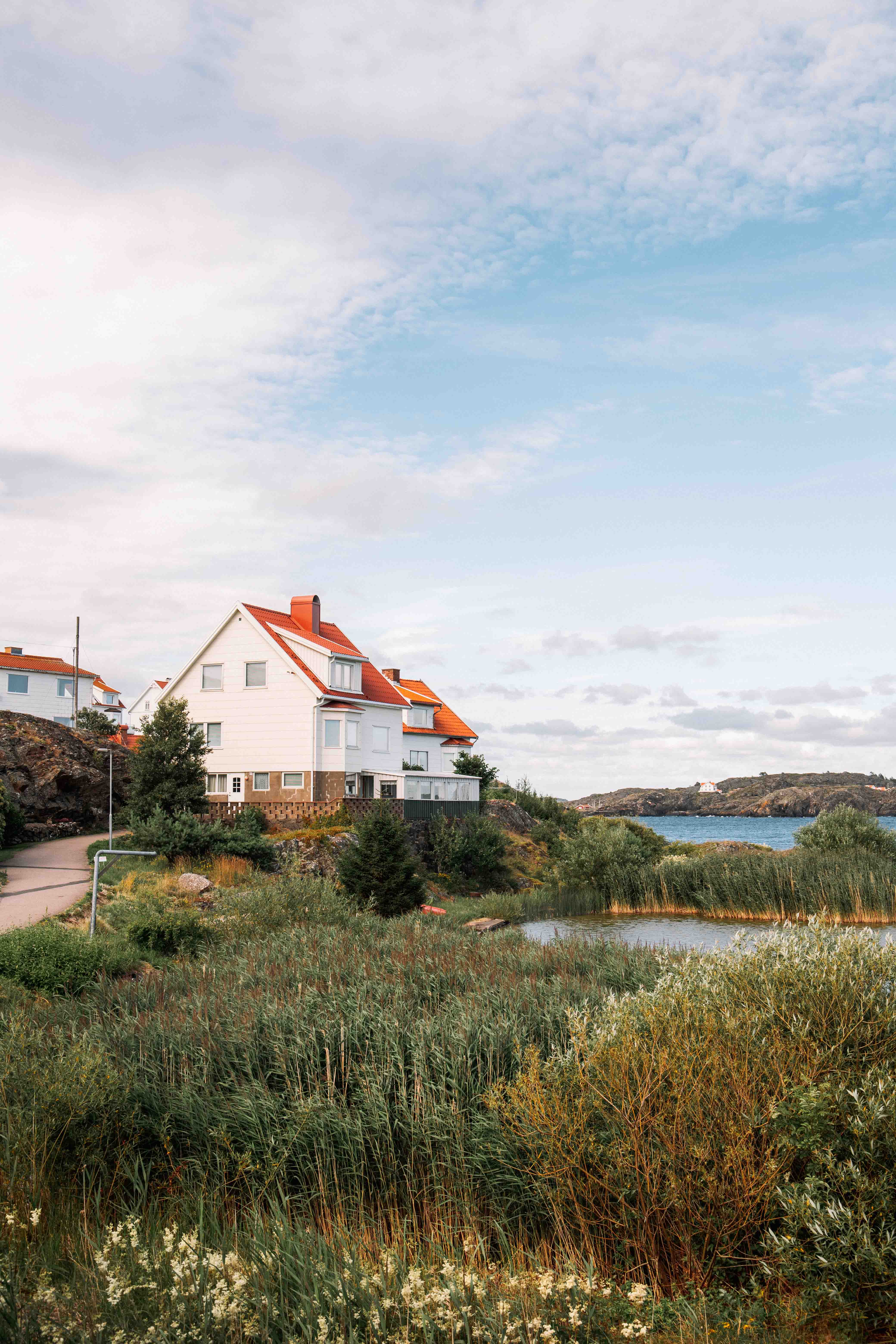 white houses on a grass patch on åstol