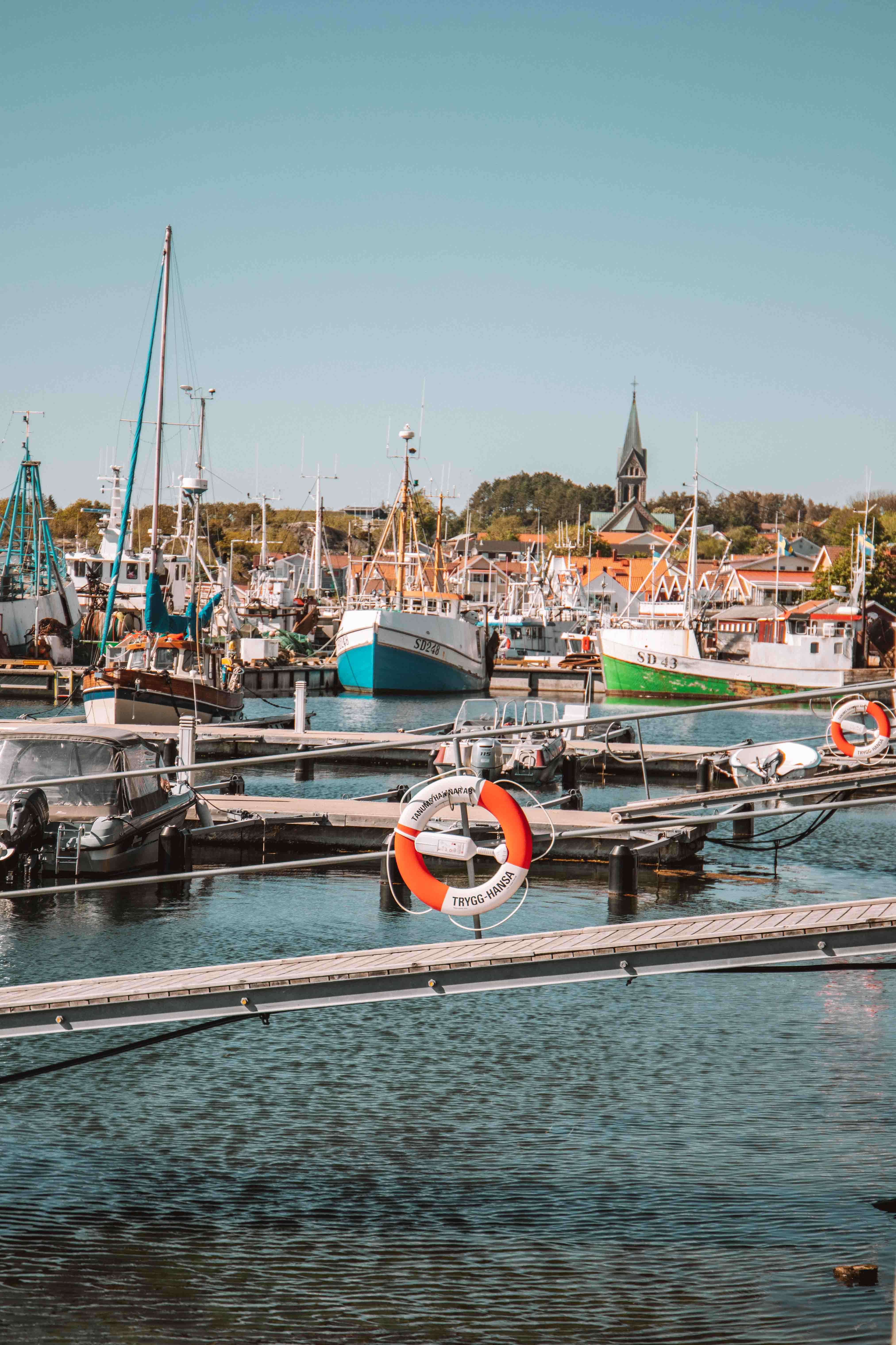 Grebbestad harbour filled with boats