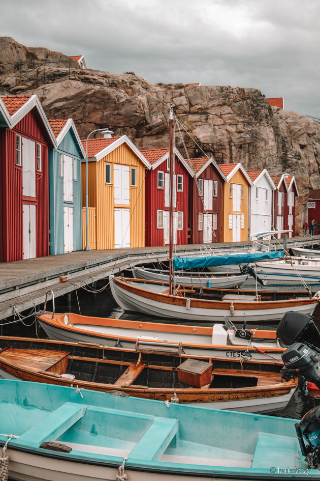colourful houses on smögen's harbour front