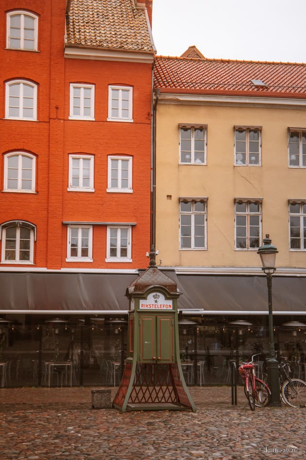 An old rikstelephone in the centre of Stortorget in malmö