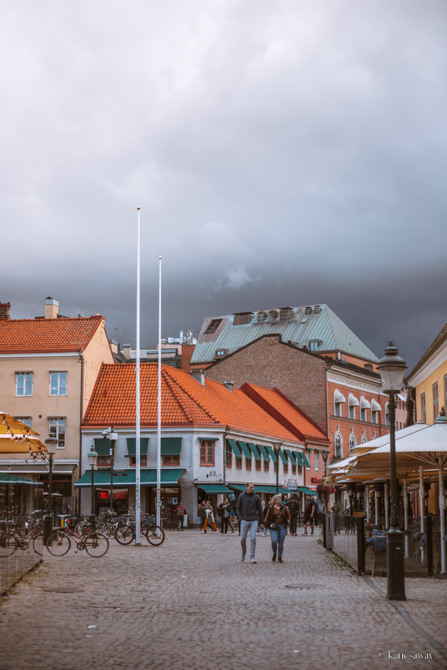 A row of buildings lining the Stortorget square in central malmö