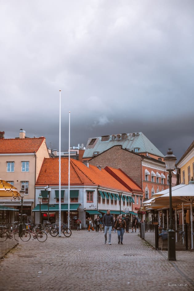 A row of buildings lining the Stortorget square in central malmö