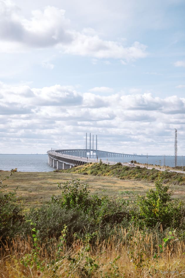 Öresundsbron Viewpoint looking over the water from Malmö to Copenhagen