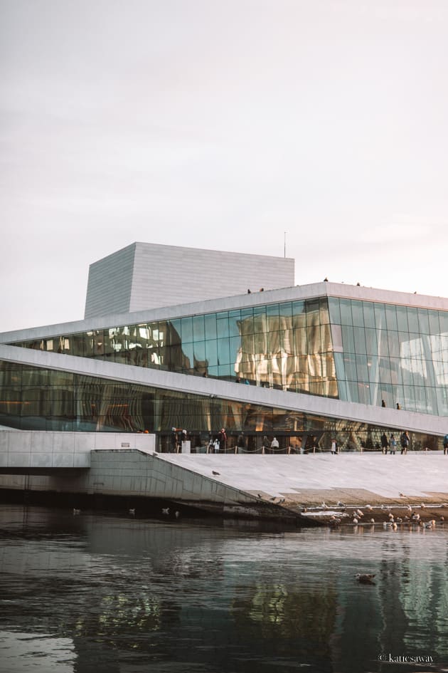 The Oslo Opera House in the winter