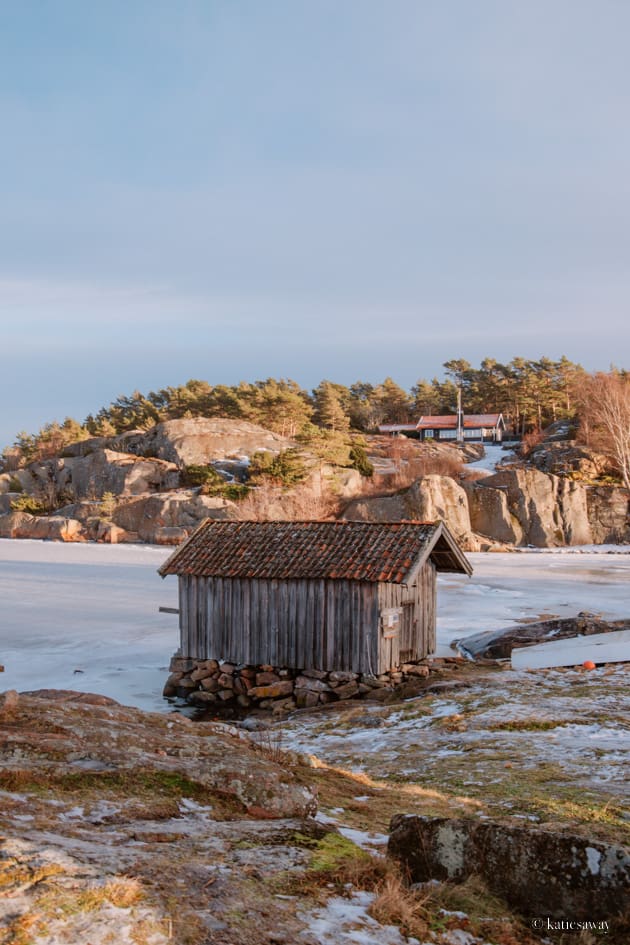 Old Fishing Huts at Valsängs Strand, tjörn, swede